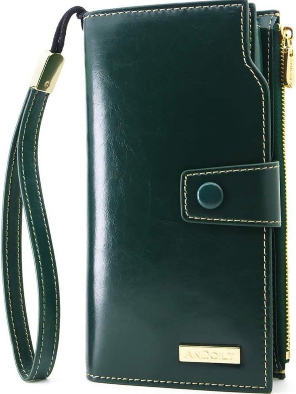 Stylish Women's Genuine Leather RFID Blocking Clutch Wallet with Phone Pocket